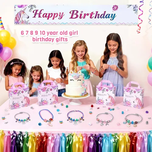 Miniatura 4 de COO&KOO Kit de fabricación de pulseras con dijes, un juguete de unicornio para niñas que inspira creatividad e imaginación, manualidades para niñas