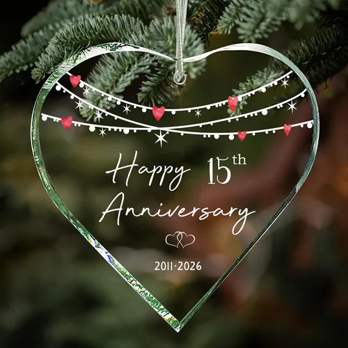 Miniatura 10 de ZUNON Adorno colgante de 10 años para él, 10ª boda, pareja, matrimonio, marido, adornos de Navidad de 3 pulgadas 2026 (10º aniversario)
