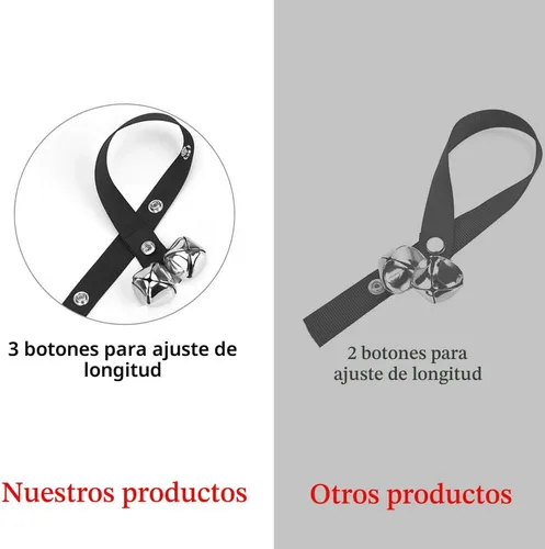 Miniatura 4 de Luckyiren Campanas de Perro Actualizadas para Puerta/Entrenamiento de Orinal/Salir al Aire Libre - Campanas para Cachorros Perros Gatito para Negro