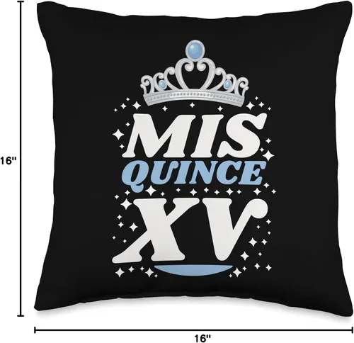 Miniatura 4 de 15 Birthday Quinceanera Gifts for Mis XV Sweet 15 Mexican Birthday Party Quinceanera Mis Quince Años - Almohada de 16 x 16 pulgadas, multicolor