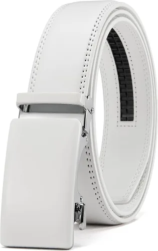 Miniatura 19 de CHAOREN - Cinturón para hombre - Cinturón de trinquete de cuero de 1 3/8 pulgadas para pantalones de vestir - Cinturón micro ajustable que se adapta