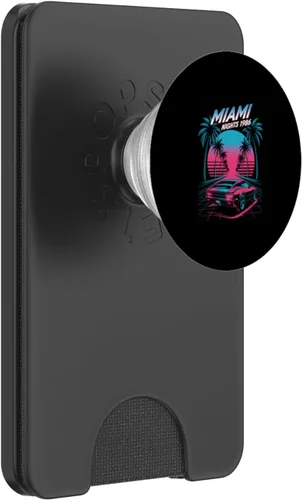 Miniatura 6 de Miami Nights 1986 Retro Synthwave Sunset PopSockets Adhesive PopGrip