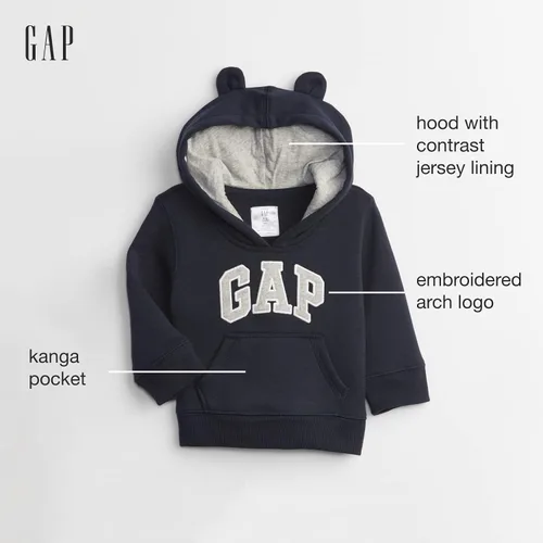 Miniatura 2 de GAP Playtime Favorites Logo Full Zip Hoodie Hooded Sweatshirt