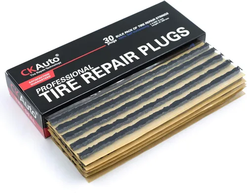 Miniatura 12 de CKAuto 60 cuerdas de reparación de neumáticos marrones de 4 pulgadas, tapones de reparación de neumáticos para neumáticos todoterreno sin cámara