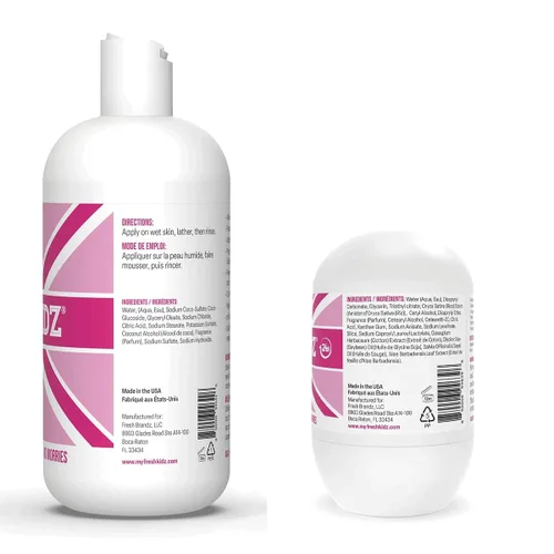 Miniatura 9 de Fresh Kidz Gel de baño de 16.9 onzas líquidas y 2 desodorantes en rollo de 1.86 onzas líquidas para niños y adolescentes - Conjunto rosa para niñas