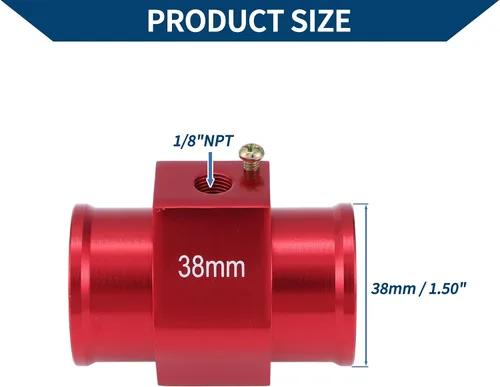 Miniatura 3 de Kit de sensor universal de temperatura de agua de 12 V/24 V, adaptador rojo de 1/8 "NPT 1.02" 160'F encendido - 145'F apagado para radiador