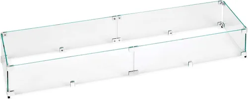 Miniatura 16 de American Fireglass Protector de llama de vidrio templado para sartenes rectangulares de 18 x 6 pulgadas Protector contra viento para exteriores