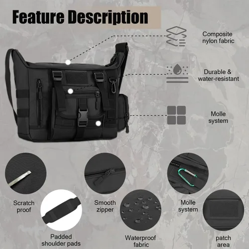 Miniatura 5 de Bolso bandolera táctico para hombre, mochila militar Molle (incluye paquete) Military