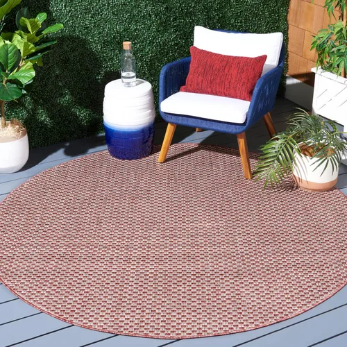 Miniatura 54 de SAFAVIEH Alfombra lavable al aire libre Courtyard Collection - 6'7" x 9'6", azul claro y gris claro, no desprende pelusa y fácil limpieza, ideal