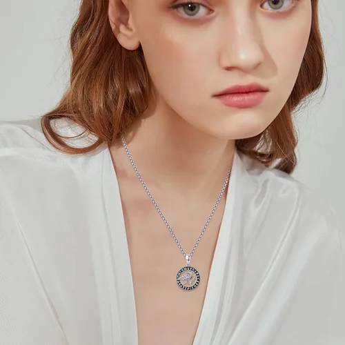 Miniatura 2 de Viking Animal Necklace 925 Sterling Silver WolfRavenDeerFoxSnake Necklace Viking Witcher Medallion Vegvisir Witcher Necklaces Viking Jewelry for Men