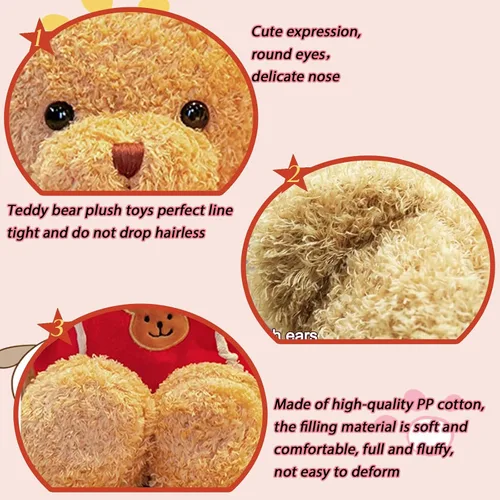 Miniatura 3 de Oso de peluche animales de peluche suaves y lindos juguetes de peluche de 11.8 pulgadas