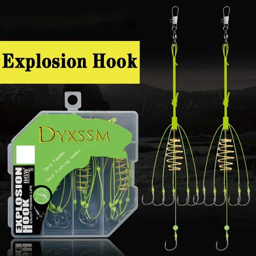 Miniatura 5 de Dyxssm Comedero de pesca de carpa con alimentador de carpa de primavera de pesca (paquete de 4)