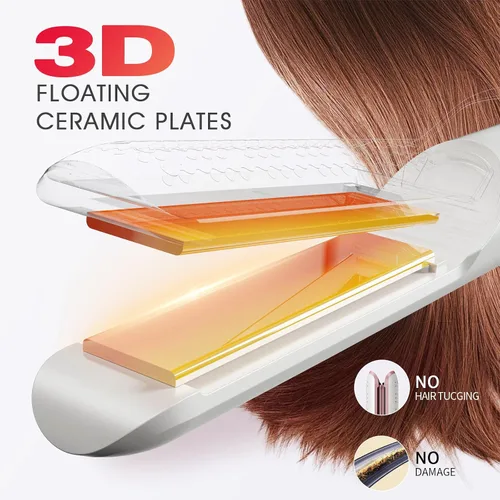Miniatura 4 de Airflow - Plancha y rizadora de pelo 2 en 1, plancha plana de titanio con rejillas de refrigeración de 360° para bloqueo de estilo, doble voltaje
