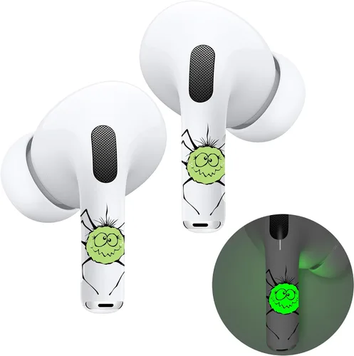 Miniatura 18 de RockMax Piel de dinosaurio brillante para AirPods, fácil de identificar, envolturas adhesivas universales para AirPods Pro 3/2/1 y Gen 1/2/3/4