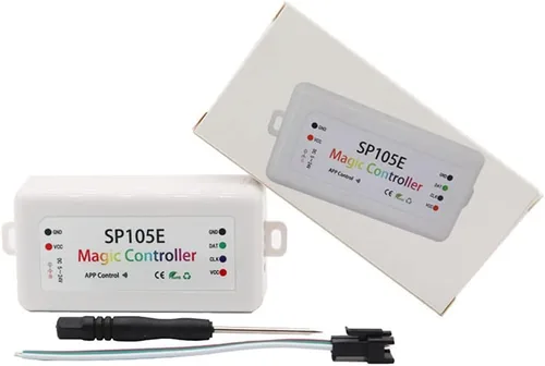 通用 SP105E inalámbrico Bluetooth Magic Dream Color LED Light Controller para WS2811 WS2812B WS2815 WS2813 WS2801 SK6812 WS2815 módulo de píxeles de