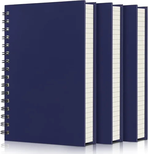 Miniatura 17 de EUSOAR - Cuaderno de espiral rayado universitario, paquete de 3 en negro A5 de 5.5" x 8.3", papel desprendible, tapa dura gruesa, 160 páginas / 80