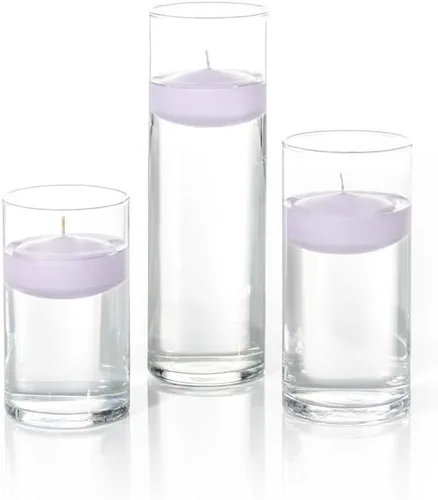 Miniatura 21 de yummi Juego de 18 velas flotantes y jarrones cilíndricos - Borgoña