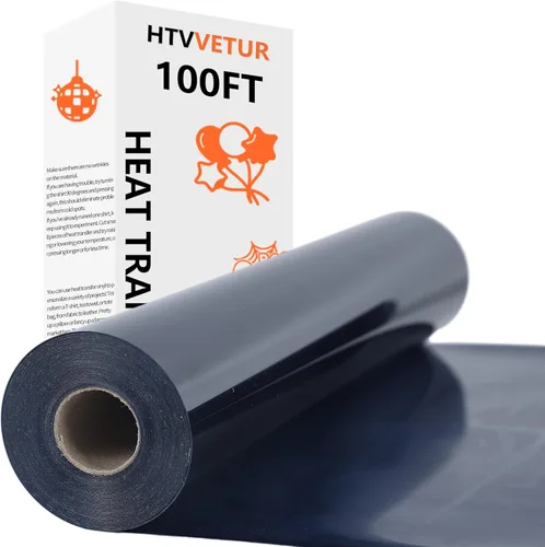 Miniatura 32 de HTVVETUR Rollo de vinilo HTV de transferencia de calor, 12 pulgadas x 9 pies, vinilo naranja HTV para camisas, vinilo para planchar para camafeo