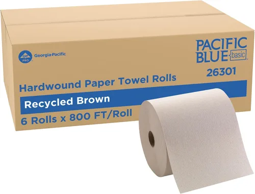 Rollos de papel reciclado Pacific Blue Basic de Georgia-Pacific por GP PRO (Georgia-Pacific); color marrón; 26301; 800 pies por rollo; 6 rollos por