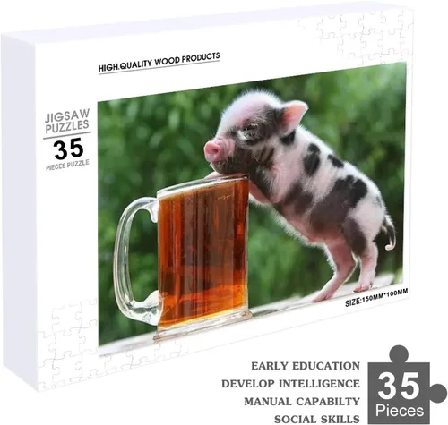 Miniatura 3 de ATOOZ Rompecabezas personalizados de 35 piezas, rompecabezas de madera personalizado de fotos, rompecabezas personalizado con imagen personalizada