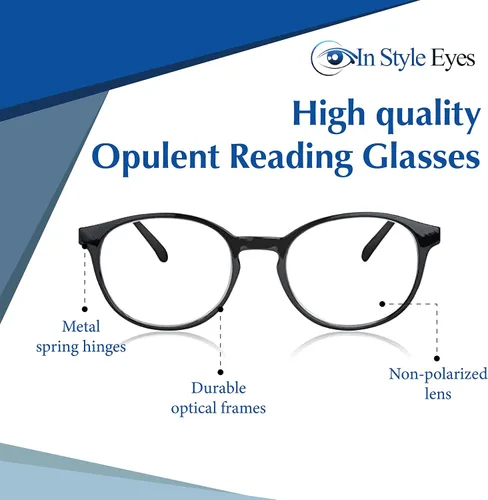 Miniatura 3 de In Style Eyes Opulent - Lentes de lectura con montura completa, montura completa, montura clásica, montura ovalada, lente no polarizada