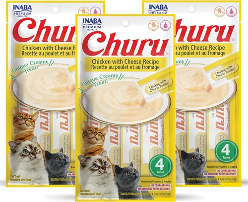 Miniatura 22 de INABA Churu - Golosinas naturales para gatos, puré para lamer (receta de pollo con cangrejo, 4 tubos)