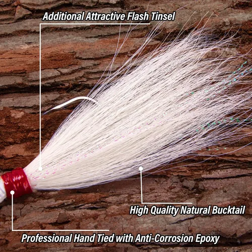Miniatura 11 de Alwonder Paquete de 5 plantillas de cola de cubo para el cabello, señuelos de pesca de agua salada, pesca de agua dulce, señuelos de pesca de surf