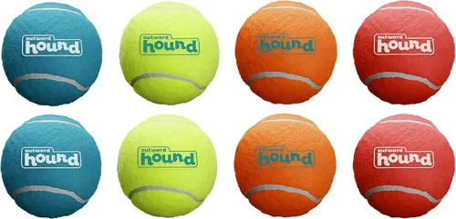 Miniatura 9 de Outward Hound Squeaker Ballz - Pelotas de tenis chirriantes para perros de menos de 50 libras, juguete interactivo para perros para buscar y Bolas