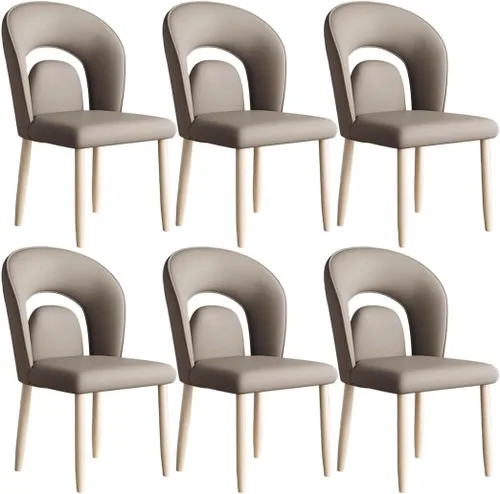 Miniatura 23 de YVYKFZD Leather Dining Chairs, Kitchen Chairs Set with Curved Back, Upholstered Dining Room Chair, Armless Comfy Side Chair, for Living Room