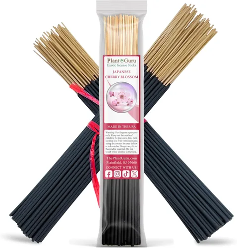 Varillas de incienso de flor de cerezo japonés de 11 pulgadas, 1 paquete de 85 a 100 varillas, suaves y limpias, largo tiempo de combustión, de 45 a