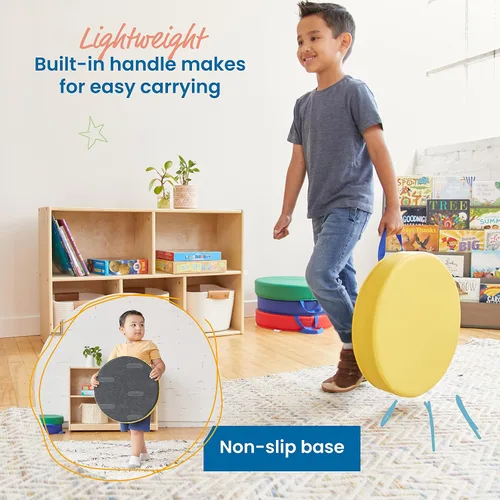 Miniatura 4 de ECR4Kids SoftZone Carry Me - Cojines de piso para asientos flexibles de aula, espuma de 3 pulgadas