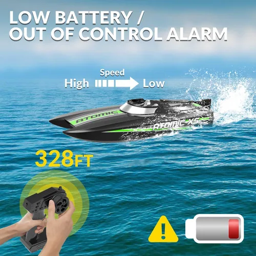 Miniatura 5 de volantexrc Barcos a control remoto para piscinas y lagos 20+MPH AtomicXS Barco RC de alta velocidad para adultos, bote de juguete, regalos con 2