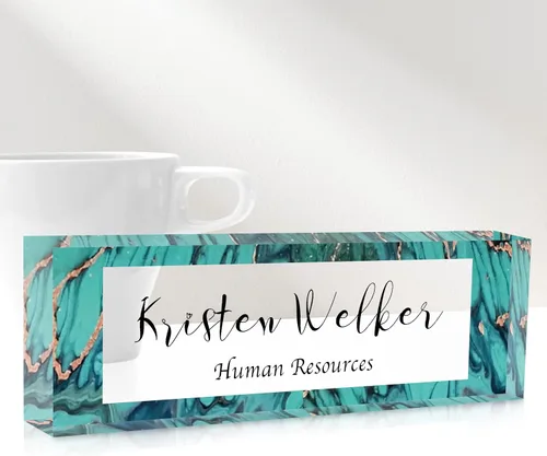 Gowelly Placa de nombre personalizada para escritorio de oficina, placas de nombre personalizadas para escritorio, regalos personalizados de