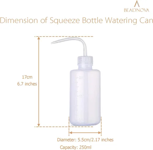 Miniatura 2 de BEADNOVA Botella exprimible para regar plantas, 8.5 fl oz, 8 onzas, pequeña regadera de plástico para plantas de interior y suculentas (3 unidades)