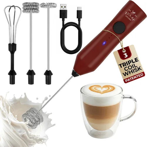 Miniatura 82 de Zulay Kitchen Espumador de leche de mano con pilas Duracell AA – Mezclador eléctrico ultrarrápido y creador de espuma, mezclador de bebidas fácil