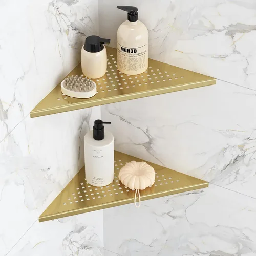 Miniatura 14 de Qeke Estante de Esquina para Baño, Estante de Ducha Empotrado de 10" Organizador, Estante de Acero Inoxidable SUS304 Montaje en Pared Triangular
