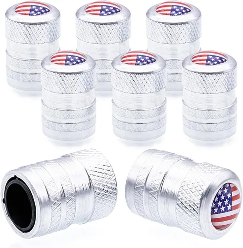 Miniatura 17 de 4 piezas de tapas de válvula de rueda con forma de punta, tapa de aire de aluminio para automóviles, cubiertas universales de válvula de rueda a