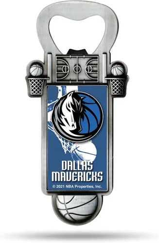 Miniatura 9 de Rico Industries Abrebotellas magnético de baloncesto de la NBA, acero inoxidable, imán fuerte para exhibir en el refrigerador