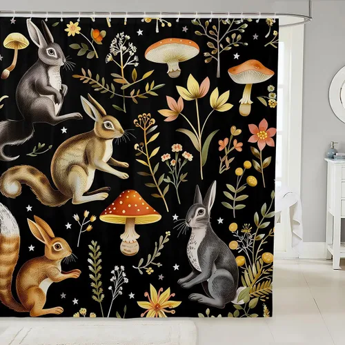 Miniatura 19 de Castle Fairy Cortinas de ducha con hojas de ginkgo, cortina de baño botánica de naturaleza verde, tela de plantas de acuarela, juego de decoración