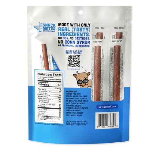 Miniatura 2 de The New Primal Snack Mates - Palitos de carne de res y miel, snacks saludables para niños, bajos en azúcar y altos en proteínas para la vuelta a