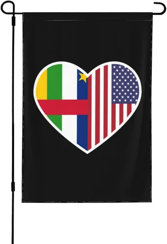 I Love America And The Central African Republic Garden Flag 12.5"x18" Inch Double Sided Garden Flags Home Lawn Outdoor Decor Flags Party Banner
