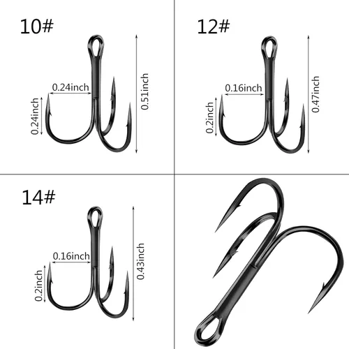 Miniatura 4 de Shaddock Pesca 10-100 piezas de ganchos agudos afilados O'Shaughnessy - Anzuelos de pesca agudos de acero de alto carbono, tamaño 10-10/0 Negro