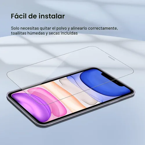 Miniatura 5 de Qularlans Paquete de 3 protectores de pantalla de vidrio templado compatibles con iPhone 11/XR, dureza 9H, resistente a los golpes, vidrio templado
