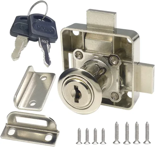 Miniatura 11 de Cerradura de puerta doble para gabinete Cerradura de cajón Cerradura de seguridad [con llave igual] Cerradura de puerta doble