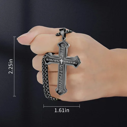 Miniatura 5 de Colgante de cruz para espejo retrovisor de automóvil, colgante para decoración de automóvil, accesorios de espejo, adorno para interior de Negro