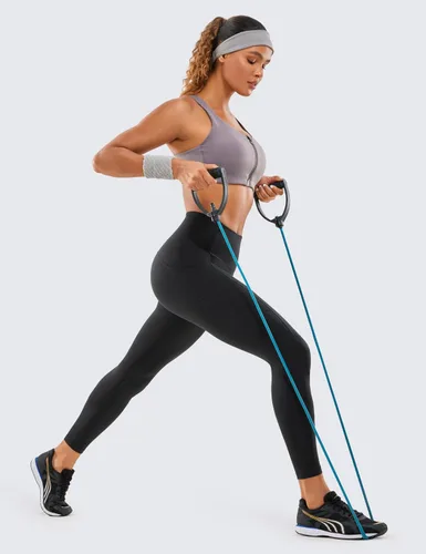 Miniatura 3 de CRZ YOGA - Leggings de entrenamiento para mujer sensación de desnudez, pantalones de yoga de cintura alta con bolsillos laterales, mallas atléticas