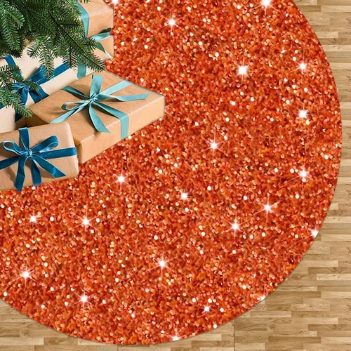 Miniatura 10 de Faldas de árbol moradas de Navidad de 21 pulgadas, faldas de árbol de lentejuelas con purpurina, decoración de tela de terciopelo, falda de árbol
