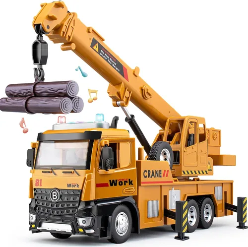 Miniatura 8 de Camión mezclador de cemento con sonidos y luces, camión de cemento de 11.5 pulgadas para niños, vehículo de construcción grande alimentado por