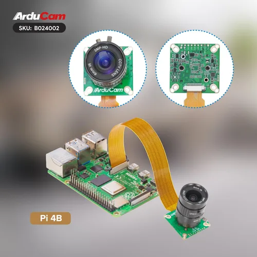 Miniatura 4 de Arducam Cámara IMX477 Pi HQ para Raspberry Pi 5, viene con una lente CS de longitud focal de 1/2.3 pulgadas de 0.236 in, ampliamente compatible