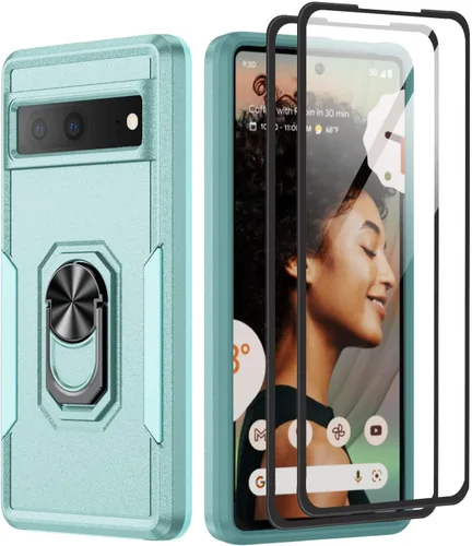 Miniatura 11 de Funda para Google Pixel 6A 5G con protector de pantalla, grado militar, de doble capa, resistente, a prueba de golpes, cubierta protectora de cuerpo